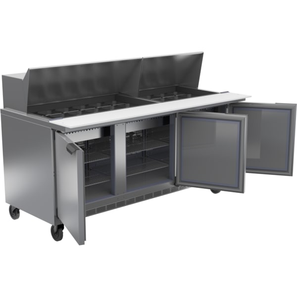 Refrigerated Sandwich Prep Table, Mega Top, 3 Door, 21.5 cu. Ft, 115 Volt